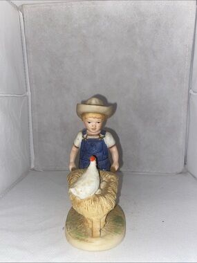 Homco Denim Days Farm Boy in Blue and White